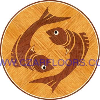Flooring inlay: Pisces Wood Medallion